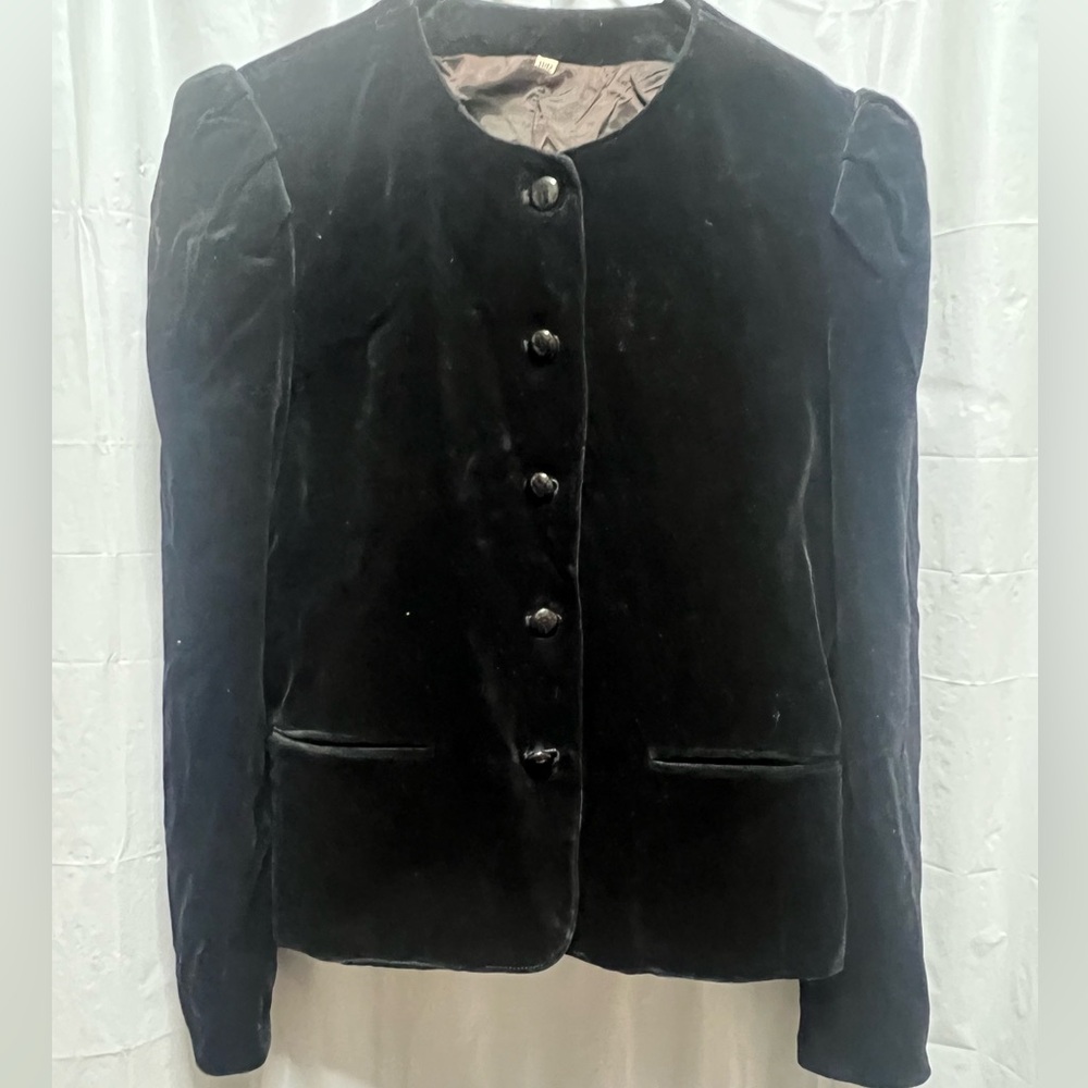Vintage Peabody House International Black Velvet Blazer Size 11/12